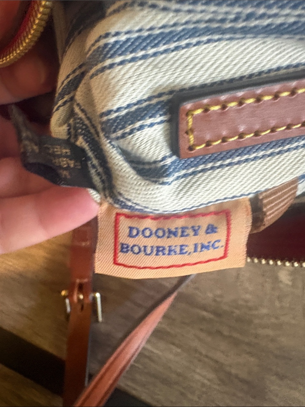 Dooney & Bourke Nylon Red Crossbody with Brown Leather Trim Adjustable Straps - Picture 13 of 15